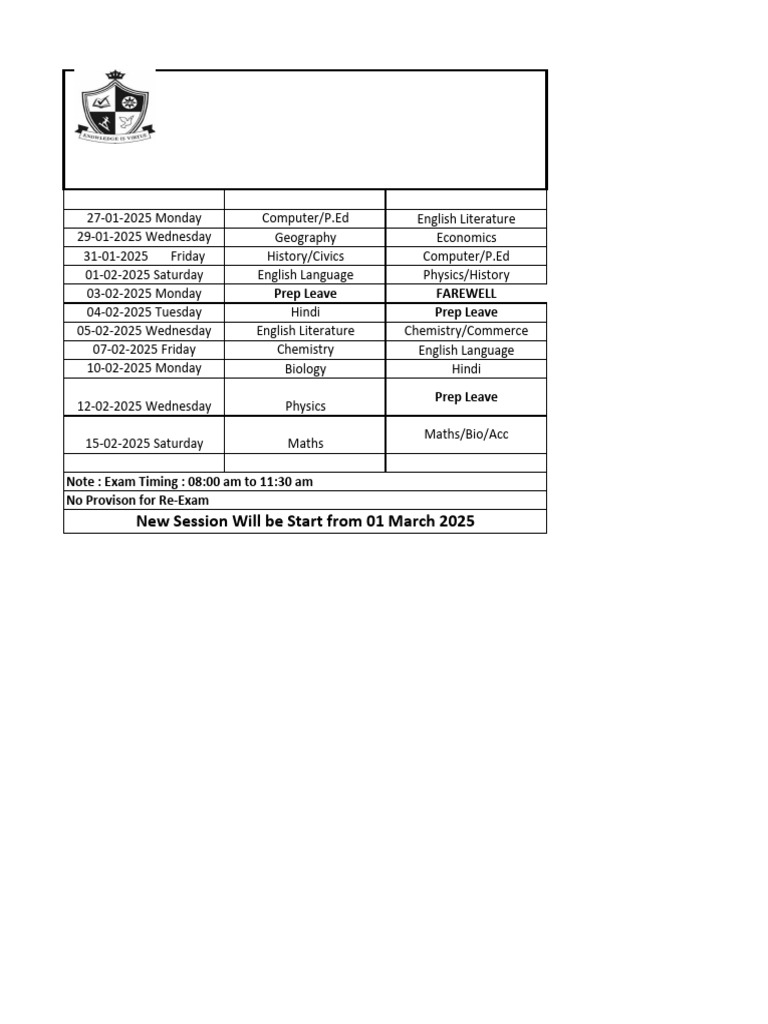 9th Class Date Sheet 2025 | PDF