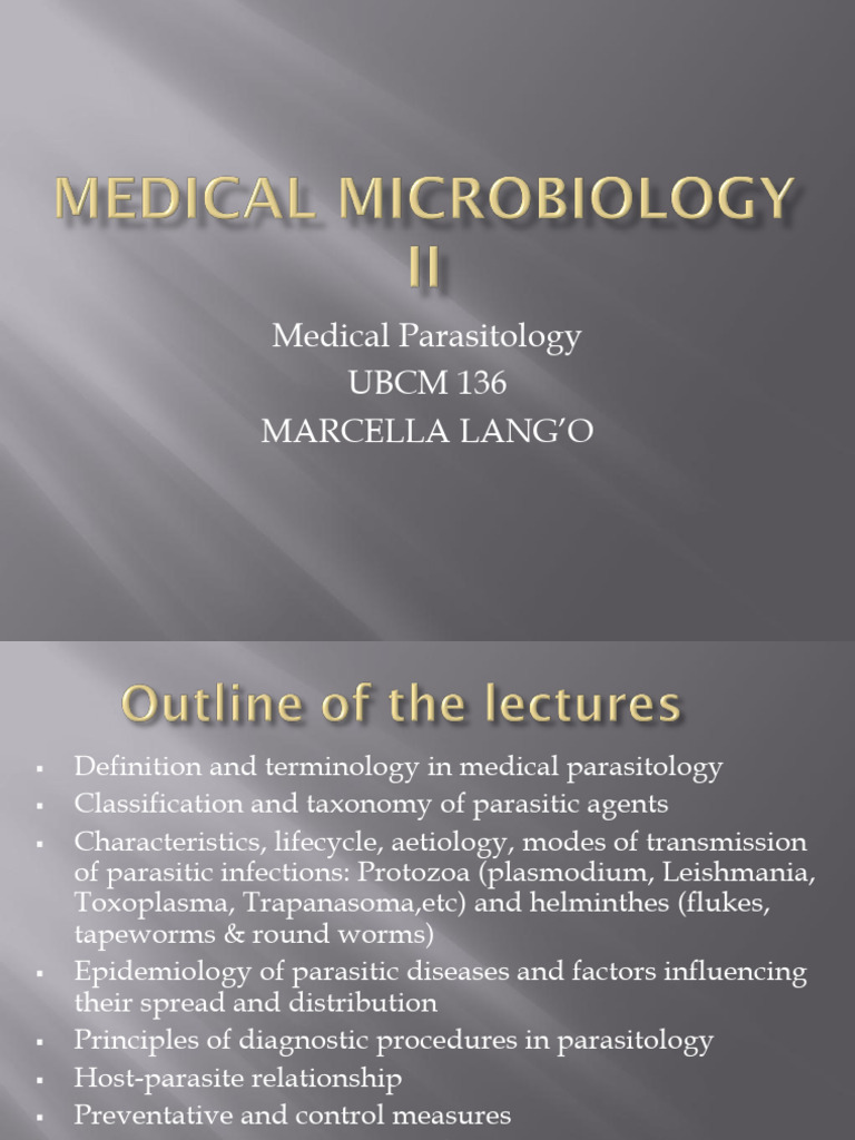 Overview of Medical Parasitology | PDF | Parasitism | Parasitology