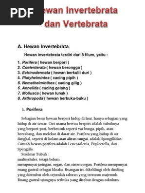 Hewan Invertebrata Dan Vertebrata