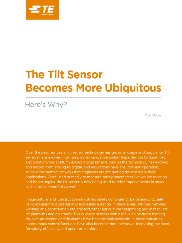 TE Tilt Sensors Trend Paper | PDF | Sensor | Manufactured Goods