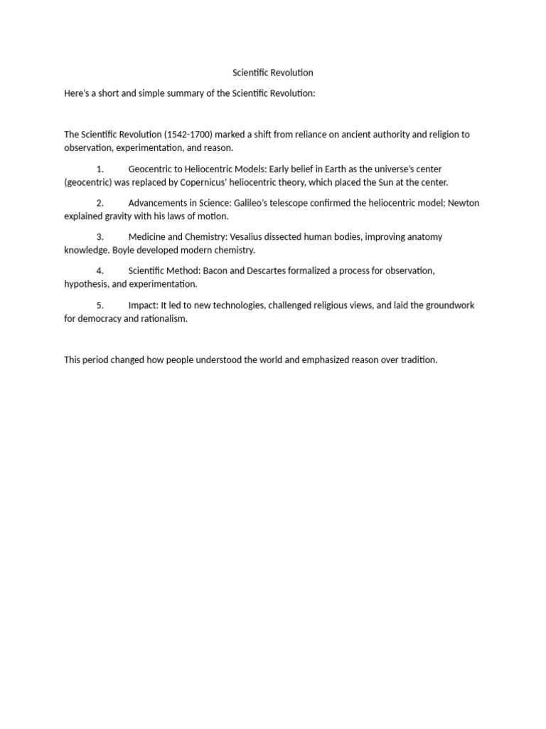 Overview of the Scientific Revolution | PDF