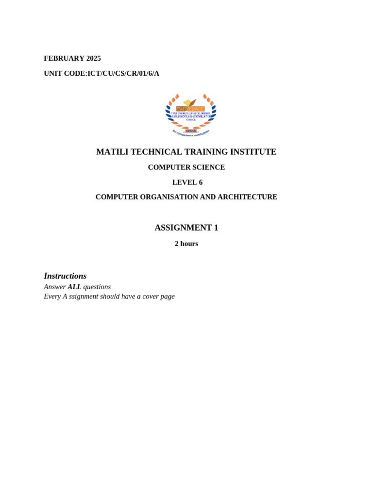 Computer Organisation Assignment 1 | PDF