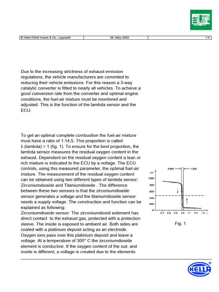 Lambda Sensor Functionality Explained | PDF | Electricity | Electrical ...