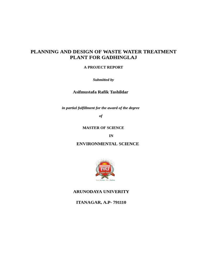 2025 - Ce-Planning and Design of Waste Water Treatment Plant For ...