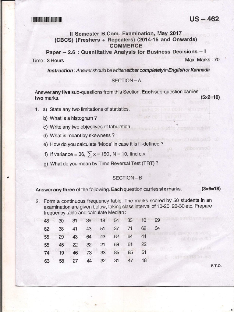 Quantitative Anaysis For Business Decisions | PDF