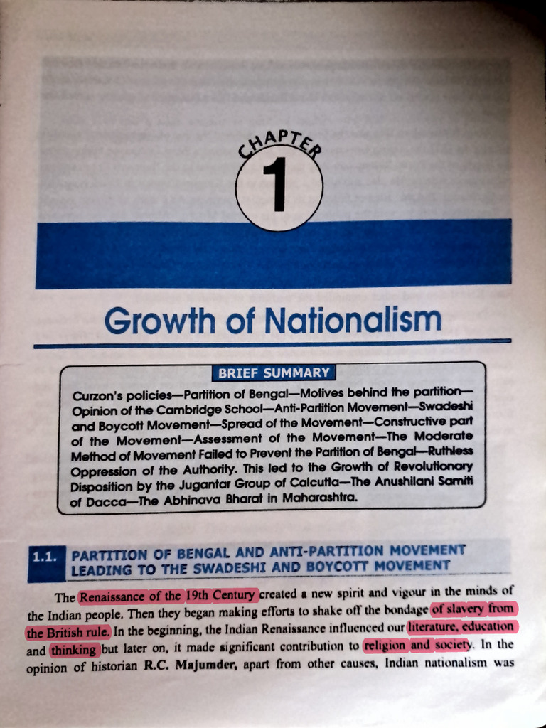 Growth of Nationalism Book | PDF | British India