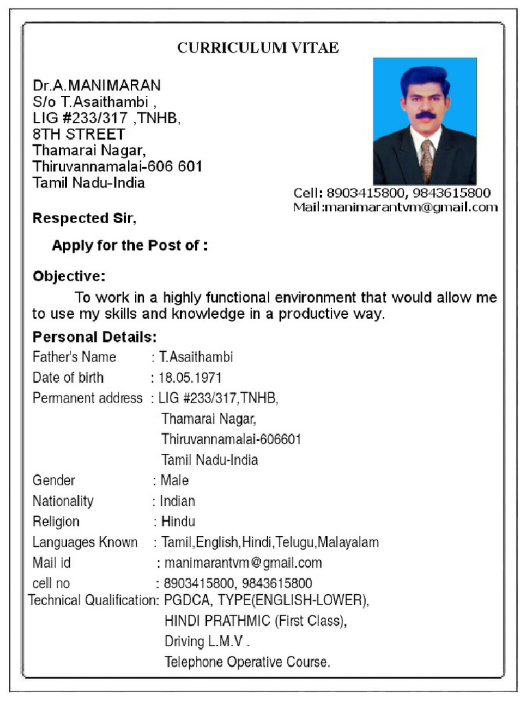 Curriculum Vitae 1 | PDF