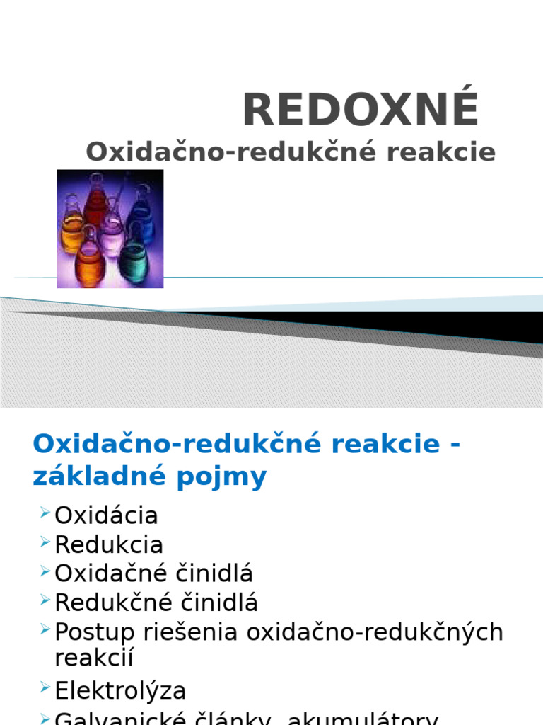 11 - 2 Redoxné Reakcie | PDF