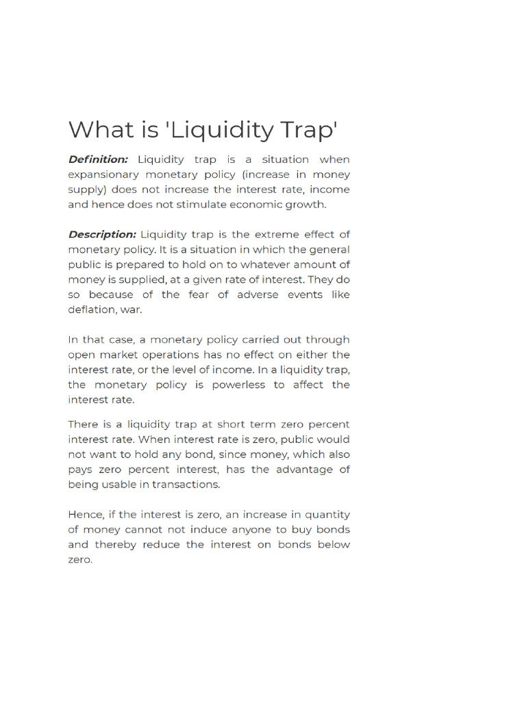 Liquidity Trap Notes | PDF