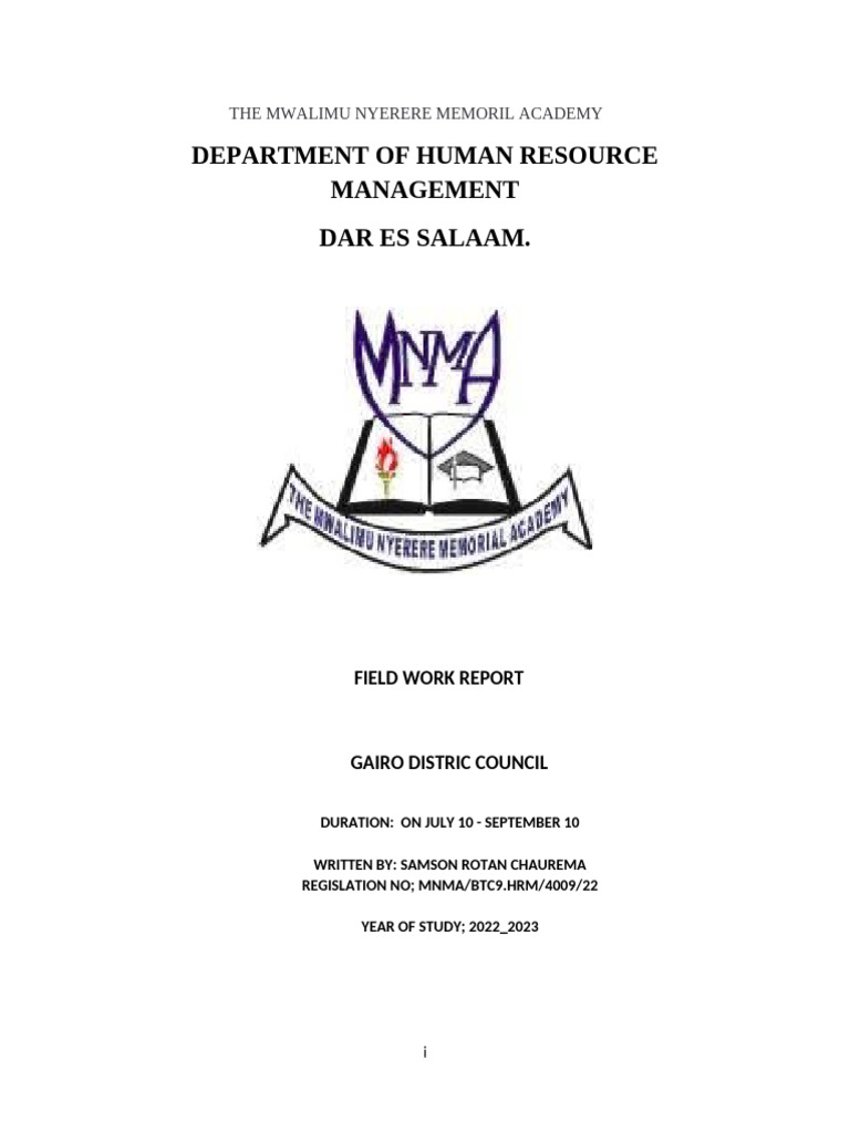 Gairo District Council Field Report | PDF | Human Resources