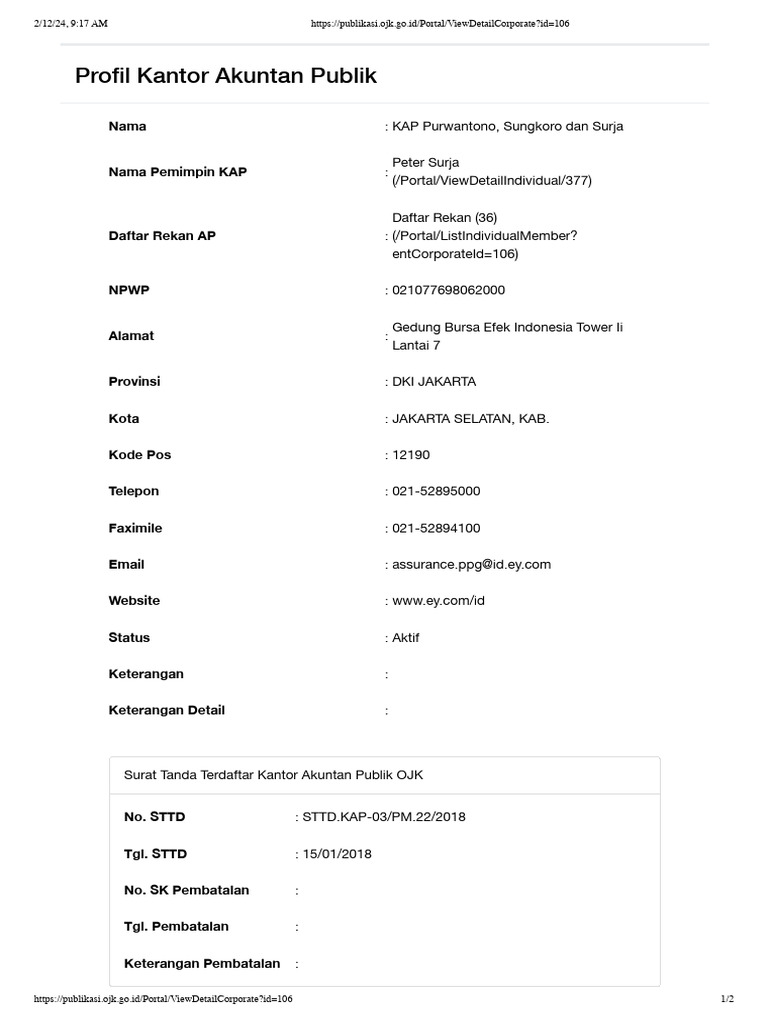Profil KAP di Indonesia 2024 | PDF