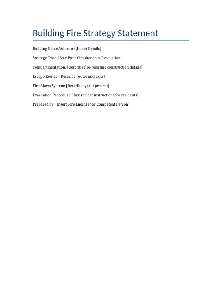 Fire Strategy Statement | PDF