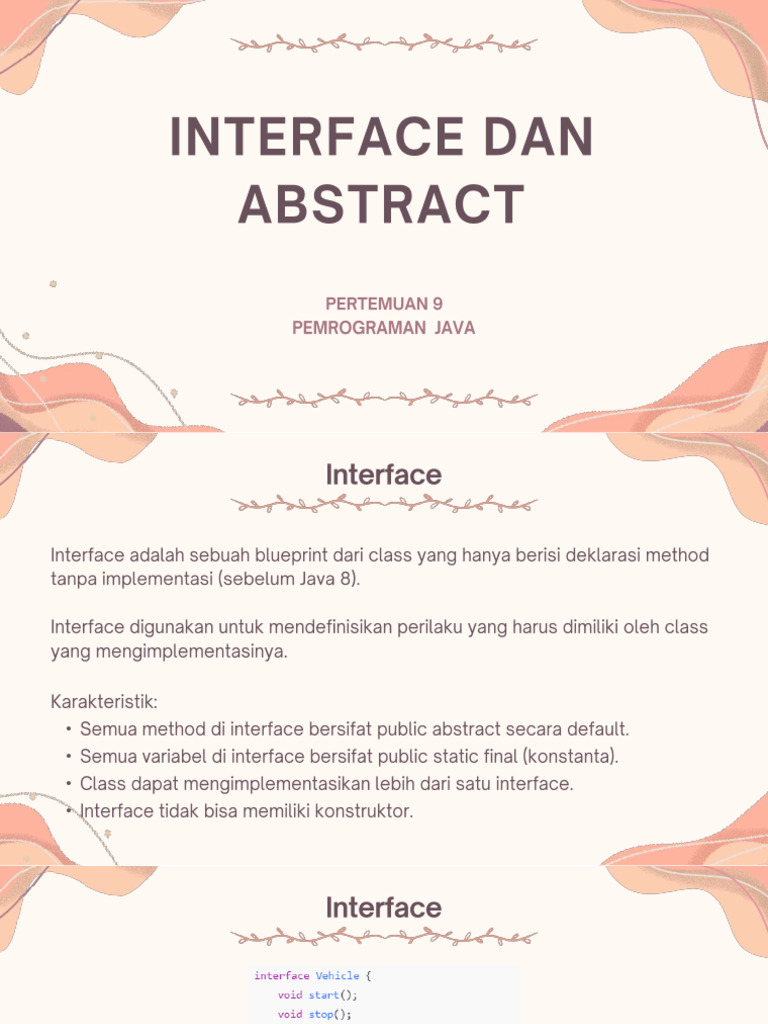 Pemahaman Interface dan Exception di Java | PDF