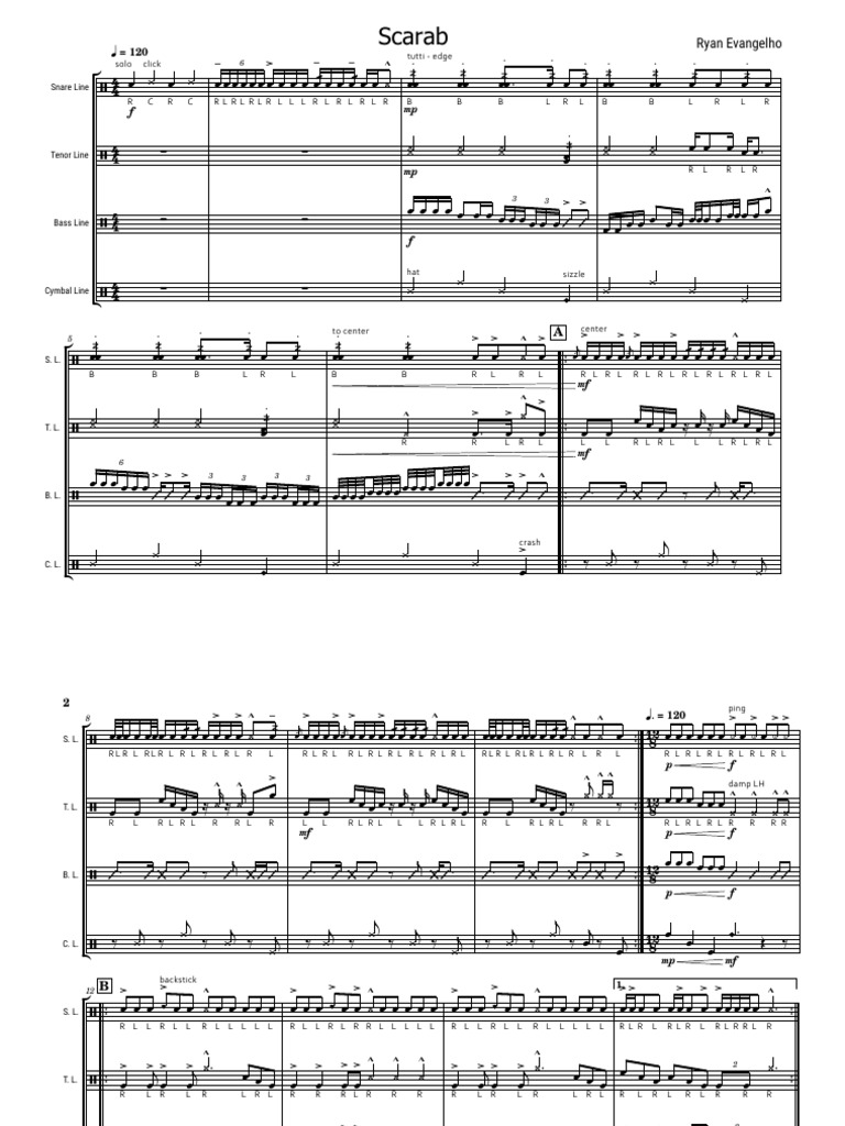 Scarab Score | PDF | Musical Instruments | Marching Bands