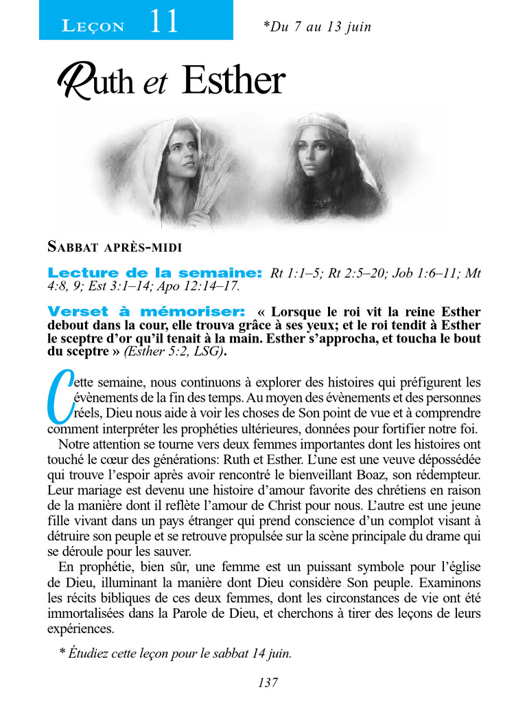 Ruth et Esther : Leçons de Foi et Espoir | PDF | Dieu | Moïse