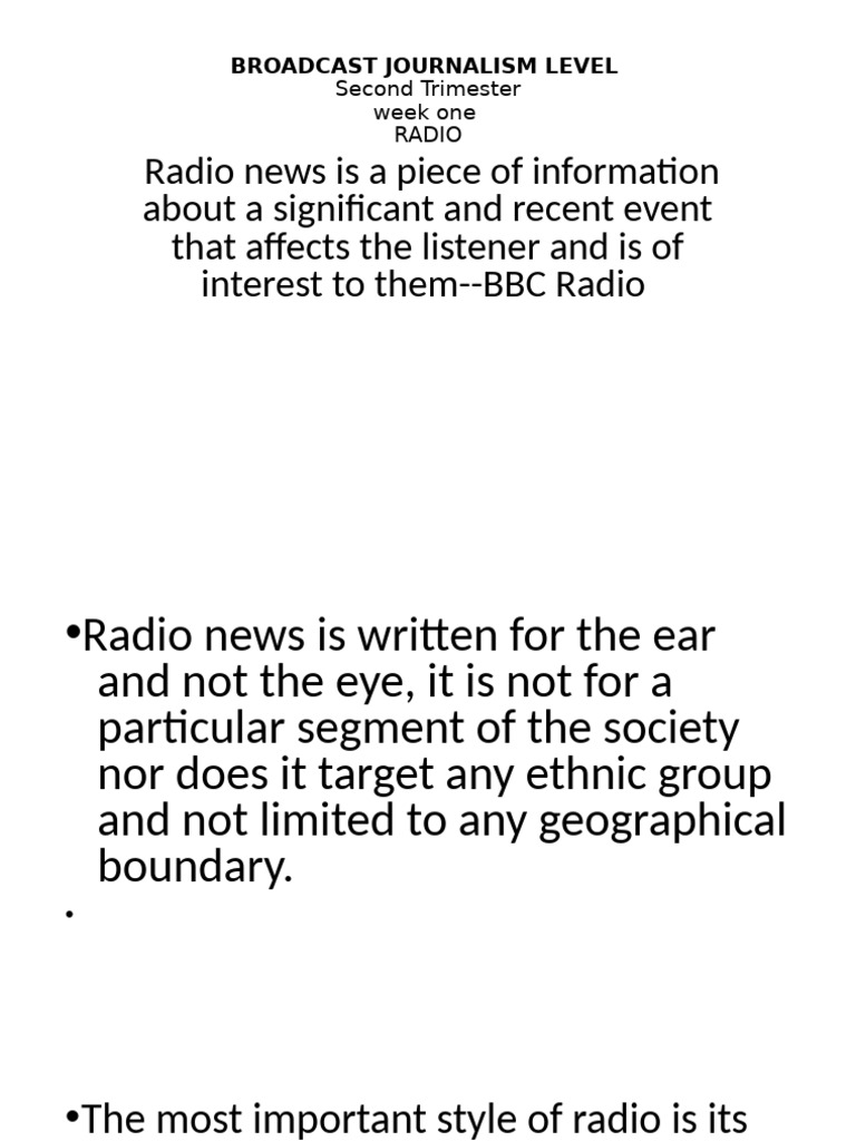 Broadcast Jornalism Week One | PDF | Adjective | Verb