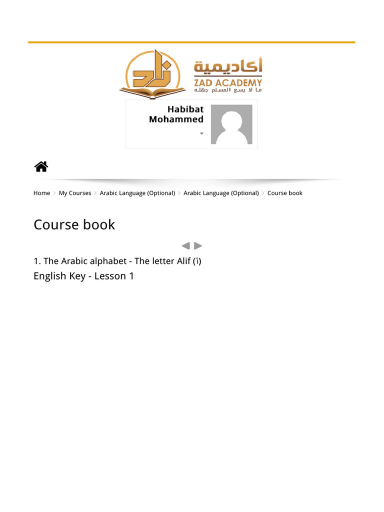 Arabic Course Book - Semester One | PDF | Graphemes | Collation