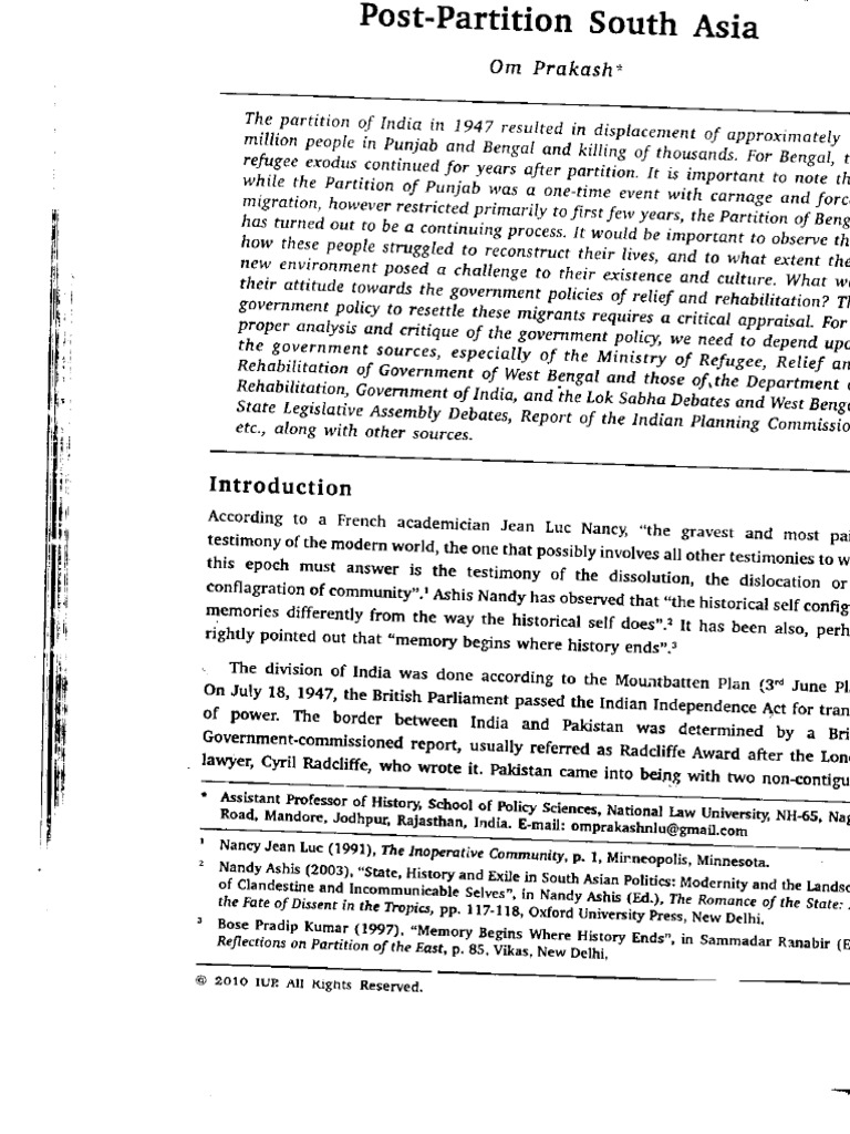 Bengal Refugee Crisis Article | PDF