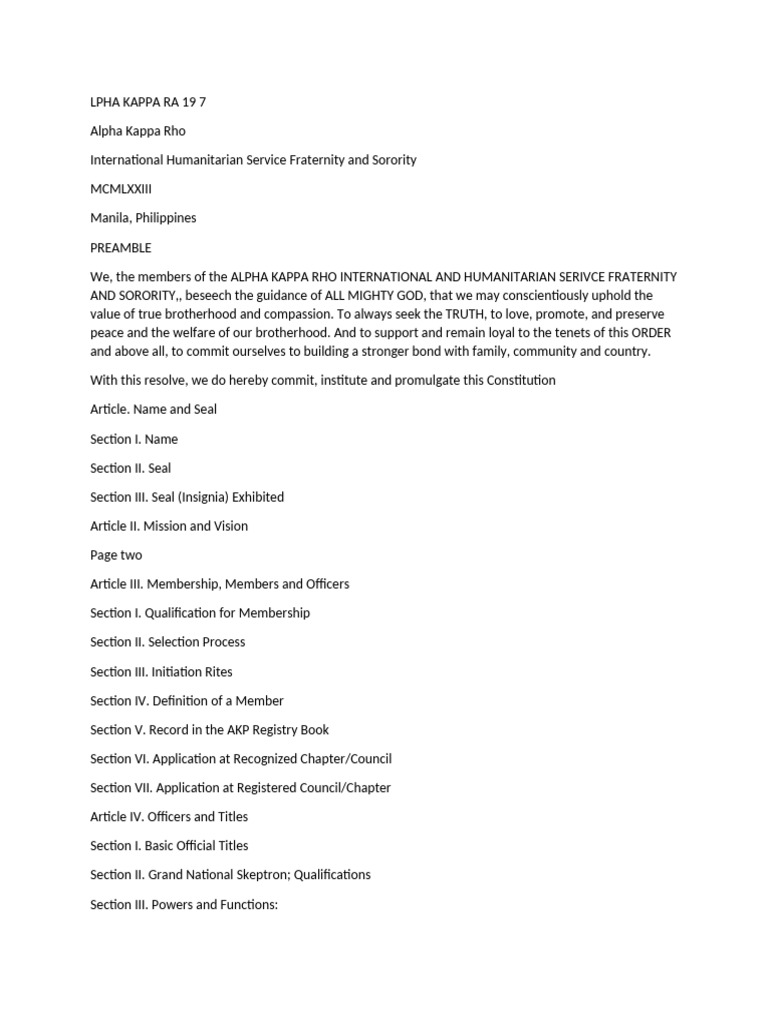 Lpha Kappa Ra 19 7 | PDF | Elections | Jurisdiction