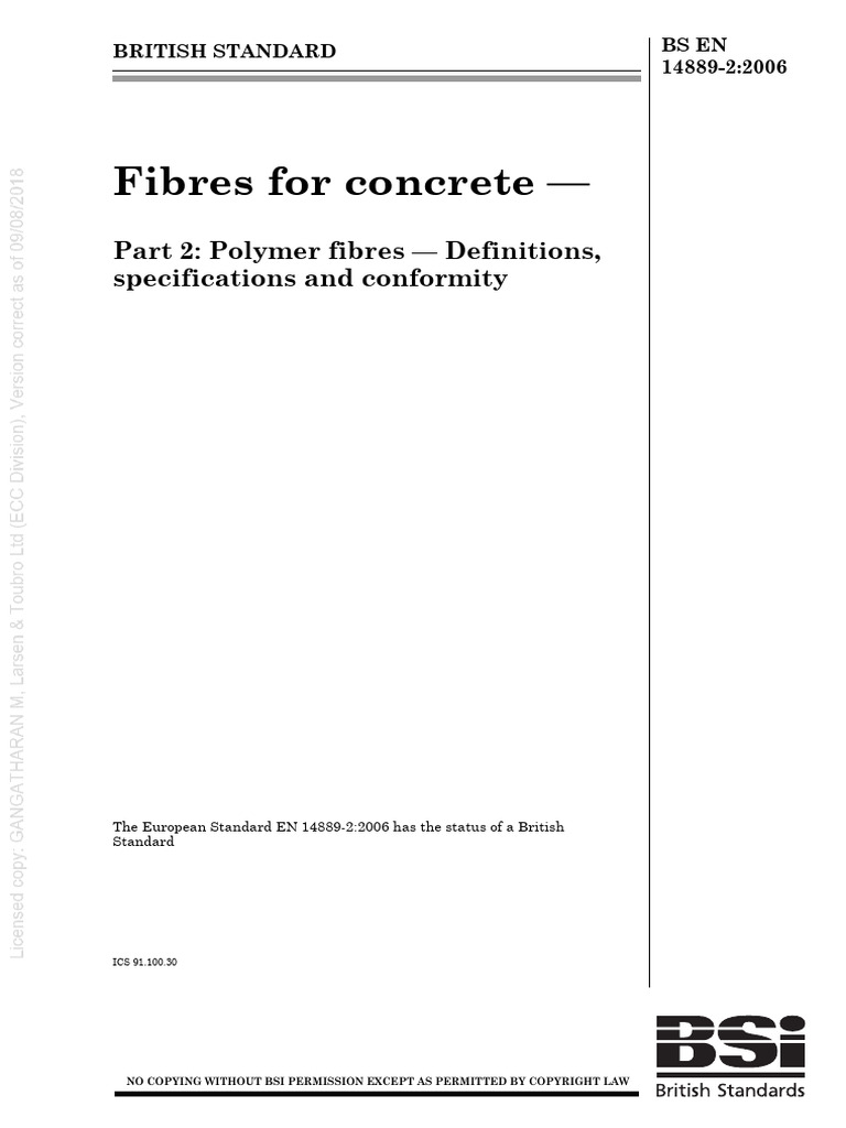 BS EN 14889 2 2006 | PDF | Strength Of Materials | Fibers