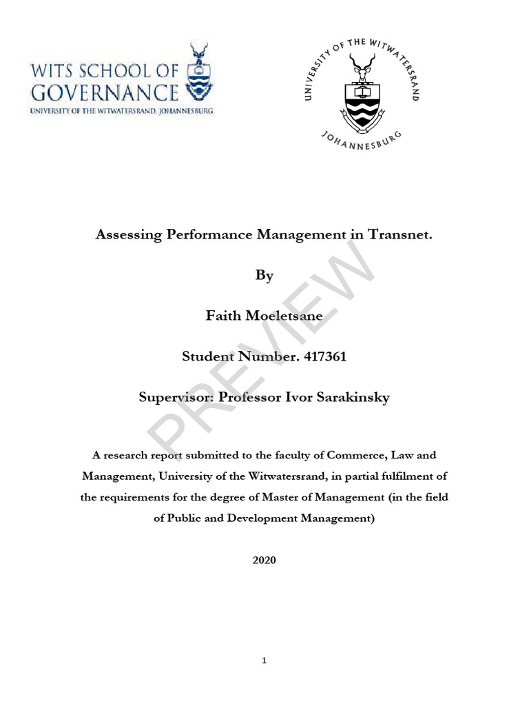 Transnet Performance Management Study | PDF | State Owned Enterprise ...