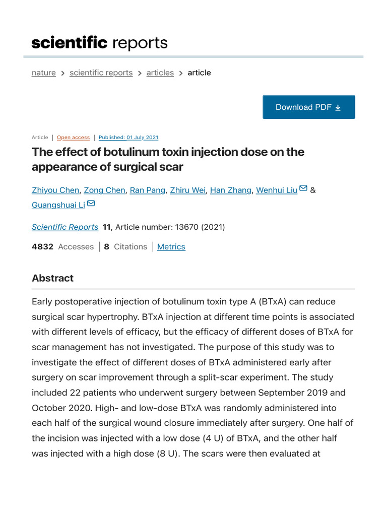 The Effect of Botulinum Toxin Injection Dose On The Appearance of ...