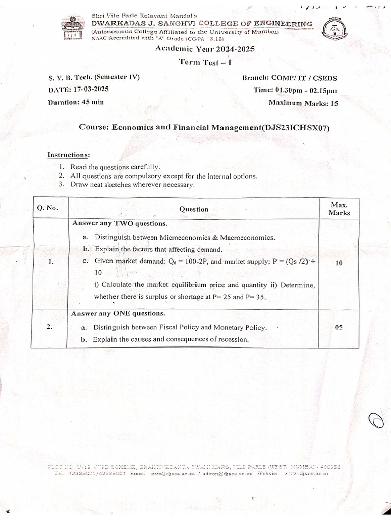 EFM TT QP | PDF