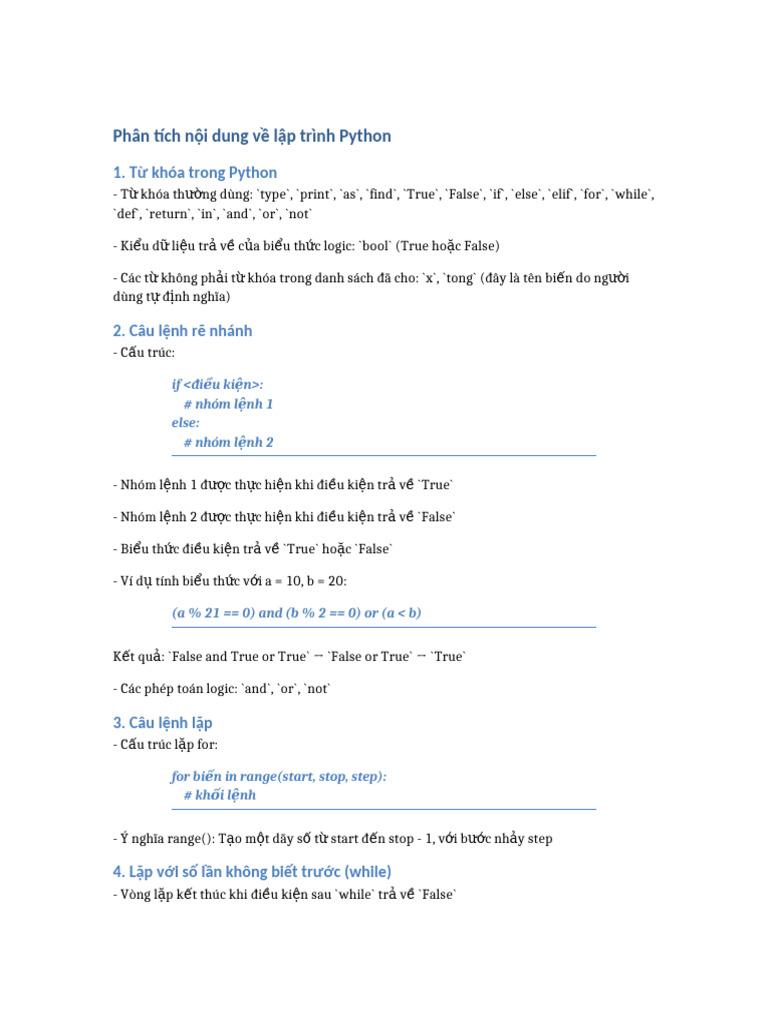 Python Lap Trinh Co Ban | PDF