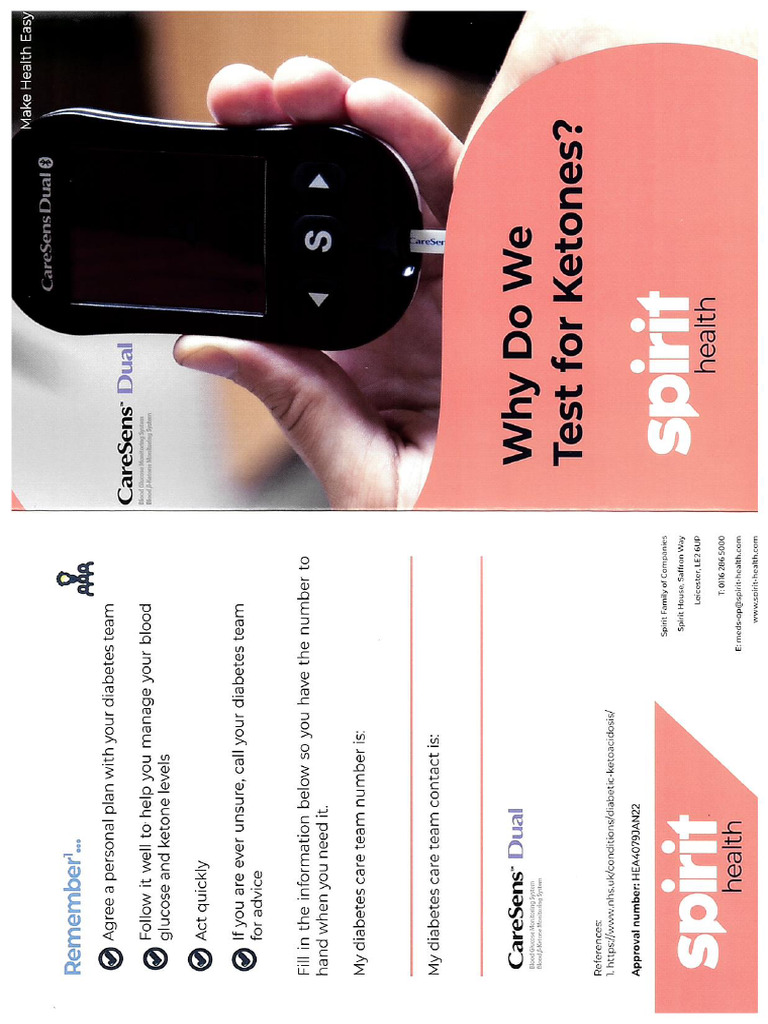 Why Do We Test For Ketones - Leaflet | PDF