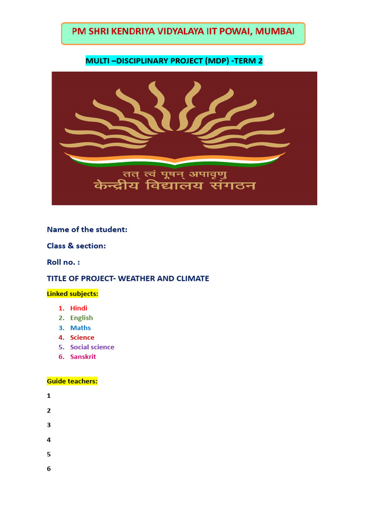 MDP Term 2 (2024-25) Class 7 | PDF