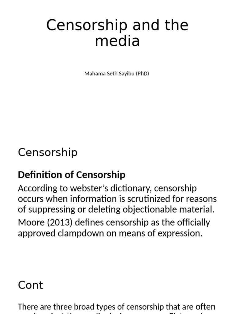 Censorship and The Media | PDF | Censorship | Human Rights