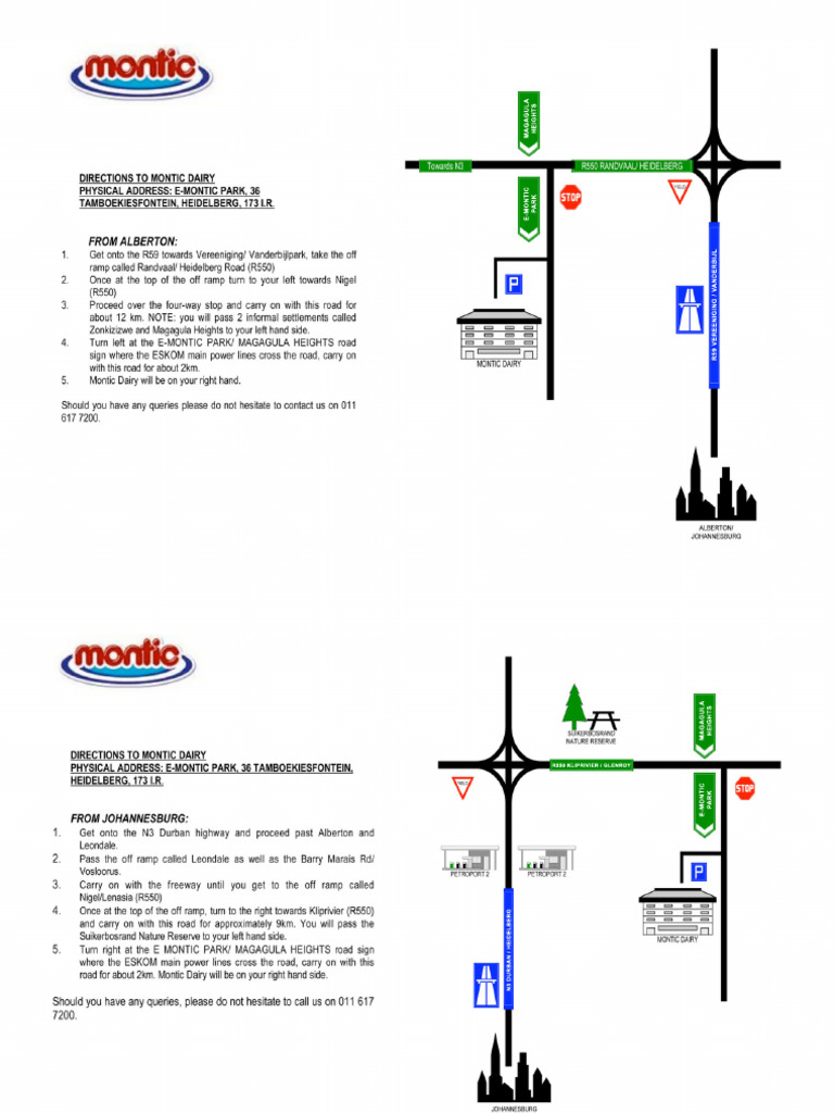 Directions to Montic Dairy | PDF