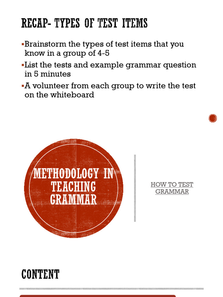 Grammar Testing Methodologies Explained | PDF | Learning | Educational ...