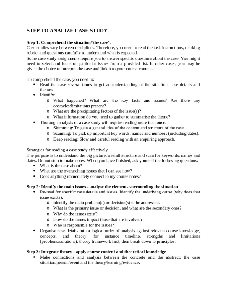 Step To Analize Case Study | PDF | Theory | Knowledge