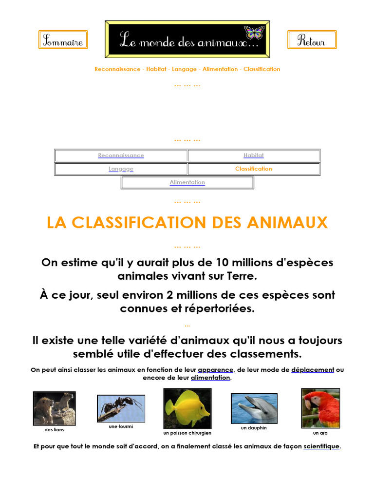 Classification des animaux expliquée | PDF | Poisson | Crustacé