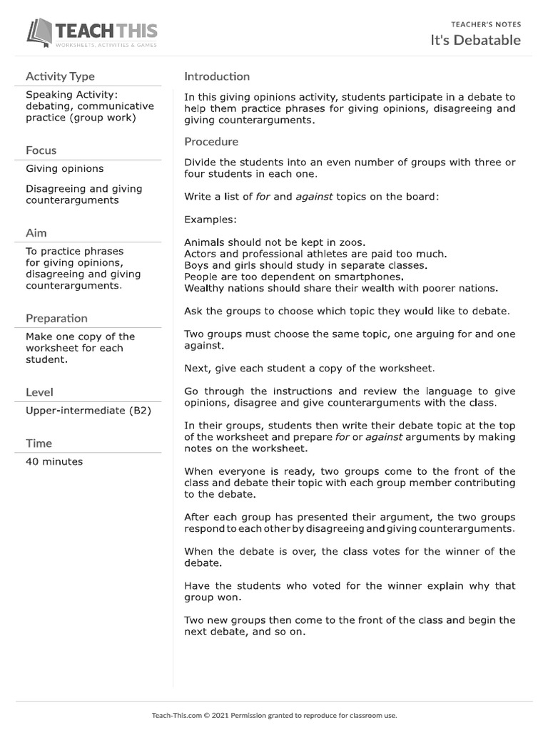 Debate | PDF