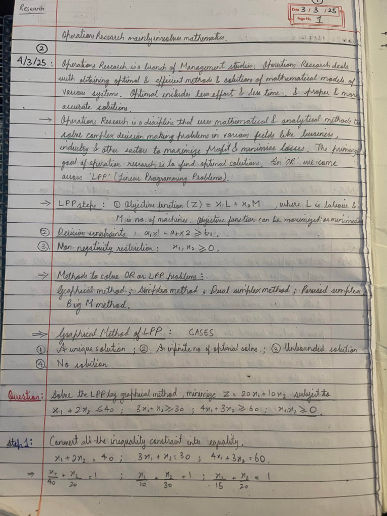 OR Notes | PDF