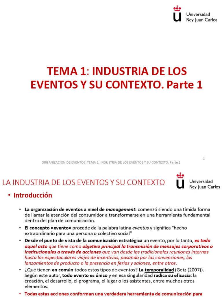 Tema 1. Industria de Los Eventos y Su Contexto | PDF | Publicidad | Marca