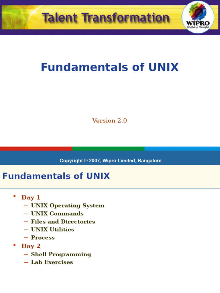 Fundamentals Unix | PDF | Unix | Operating System