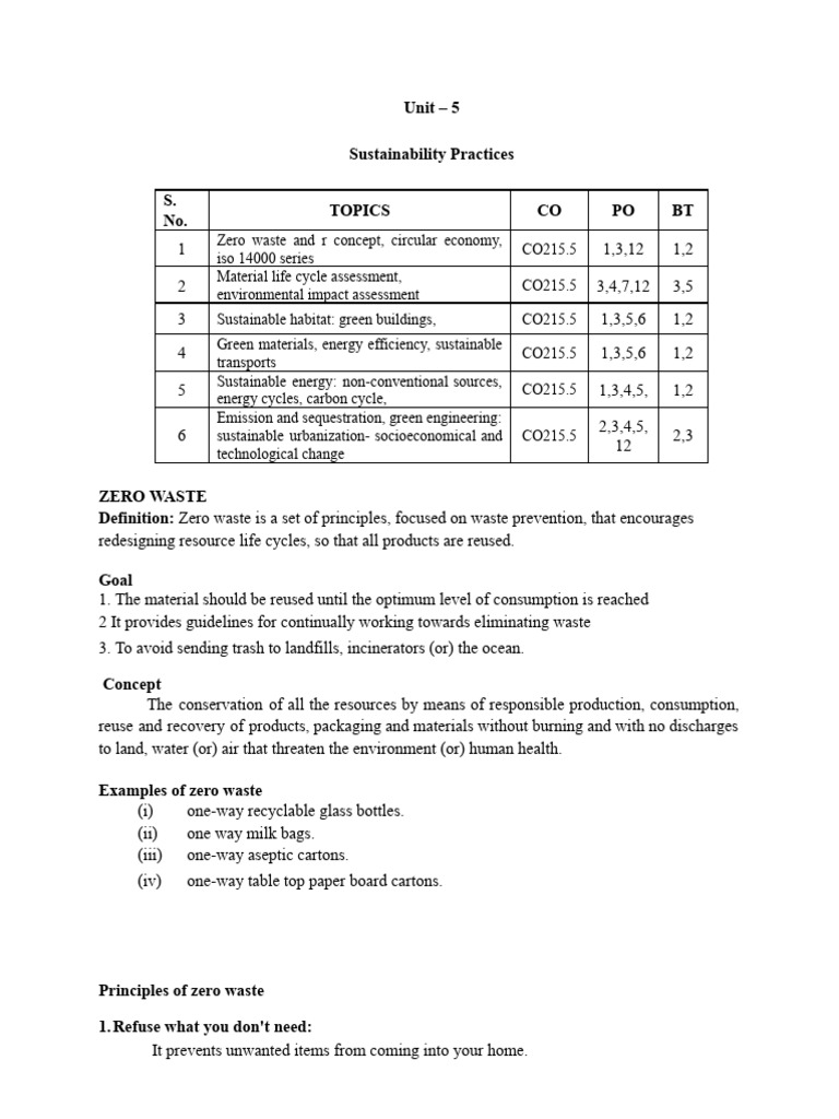 Evss - Unit V Co Po BT | PDF | Carbon Sequestration | Life Cycle Assessment