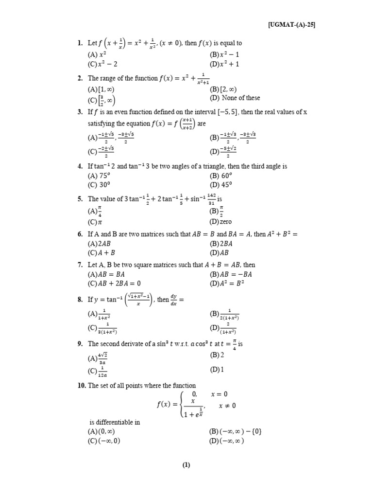 Mathematics A 25 | PDF | Ratio | Function (Mathematics)