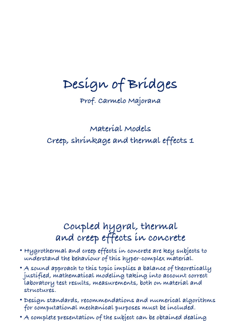 1. CREEP, SHRINKAGE THERMAL EFFECTS 1 | PDF