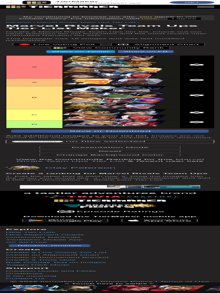 Create A Marvel Rivals Team Ups Tier List - TierMaker | PDF