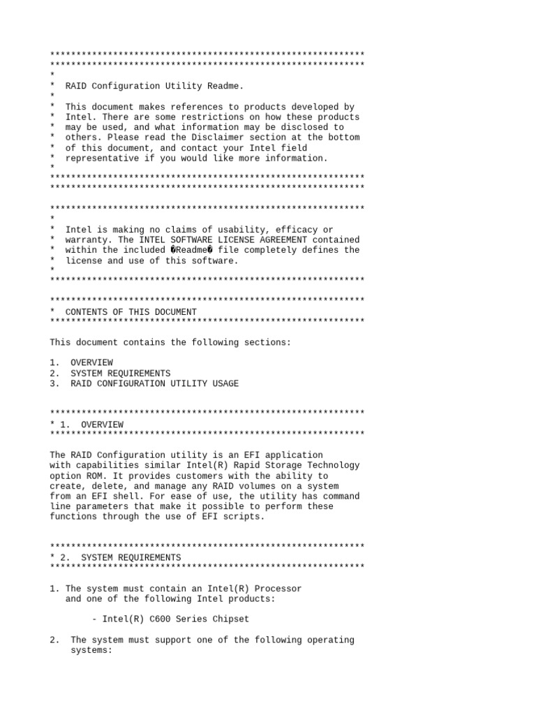 Intel RAID Configuration Utility Guide | PDF | Computing | Computer ...