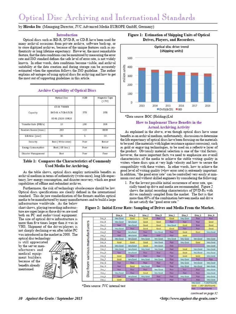 Optical Disc Archiving Standards Explained | PDF | Metadata | Computer ...