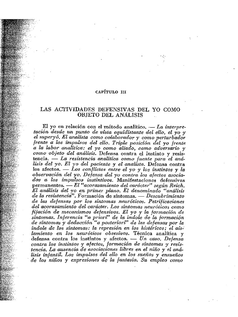 Freud Anna 1954 El Yo y Los Mecanismos de Defensa PP 17 76 | PDF
