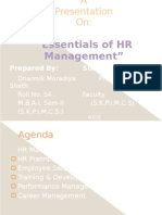 Essentials of HR Management Presentation by Dharmik Moradiya Sheth