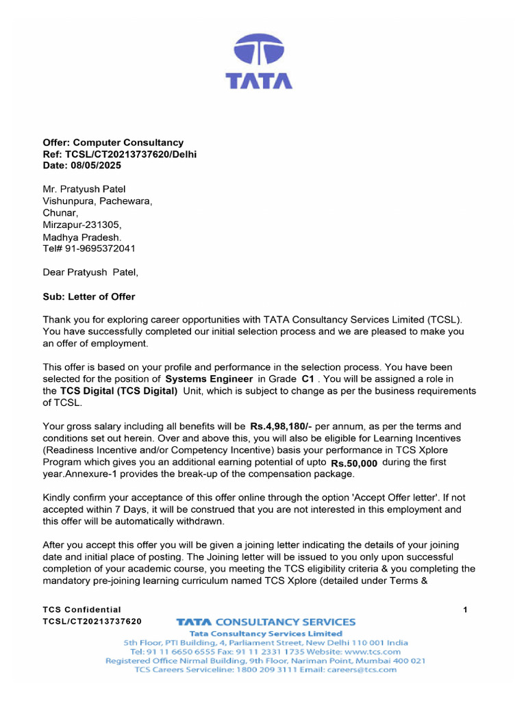 Offer Letter | PDF