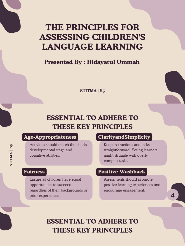 Explain The Principles For Assessing Children's Language Learning ...