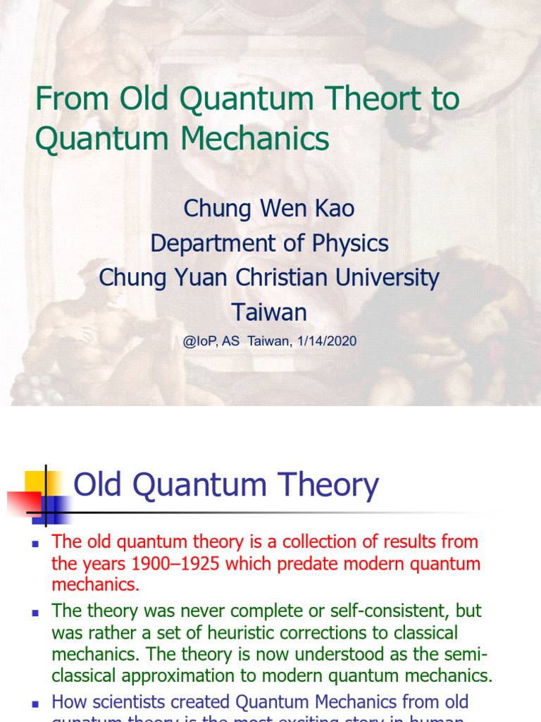 Niels Bohr and Old Quantum Theory | PDF | Niels Bohr | Quantum Mechanics